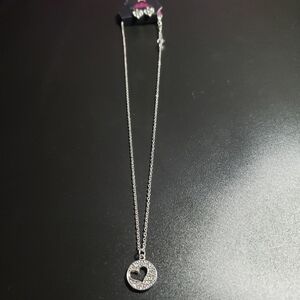 New paparazzi silver tone matching heart pendant necklace and earrings set